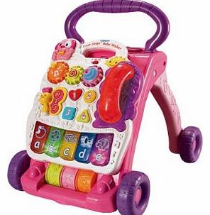 VTech [HSB] VTech First Steps Baby Walker - Pink with Pack of 10 Safety Door Stoppers